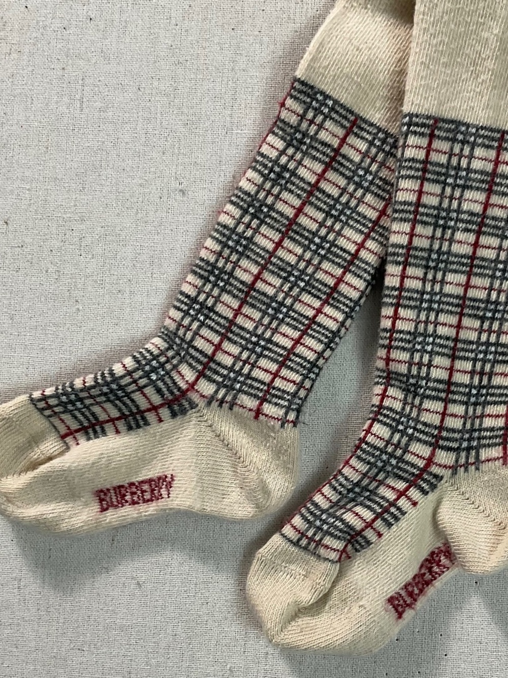 Burberry Kids Nova Check Cream Footed Tights 18-24 Months Baby Toddler Holiday